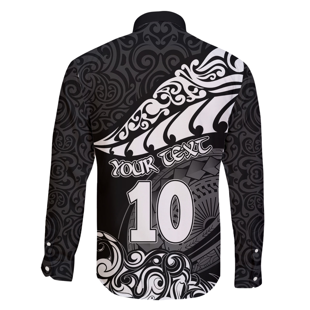 Custom New Zealand Rugby Family Matching Long Sleeve Bodycon Dress and Hawaiian Shirt Maori Warrior Rugby Silver Fern Tribal Pattern LT03 - Polynesian Pride