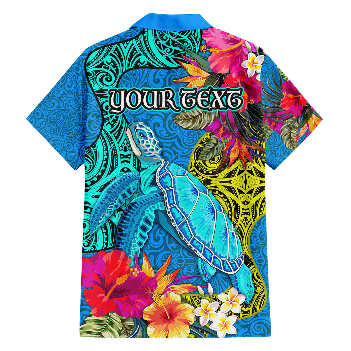Custom Polynesian Family Matching Short Sleeve Bodycon Dress and Hawaiian Shirt The Turtle Jung Flower with Maori Pattern Ethnic Style LT03 - Polynesian Pride
