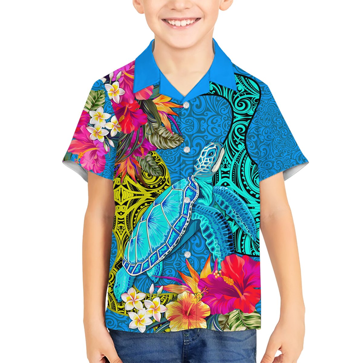 custom-polynesian-hawaiian-shirt-the-turtle-jung-flower-with-maori-pattern-ethnic-style