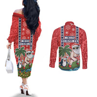 hawaii-christmas-couples-matching-off-the-shoulder-long-sleeve-dress-and-long-sleeve-button-shirts-the-santa-surfing-hawaii-xmas-style