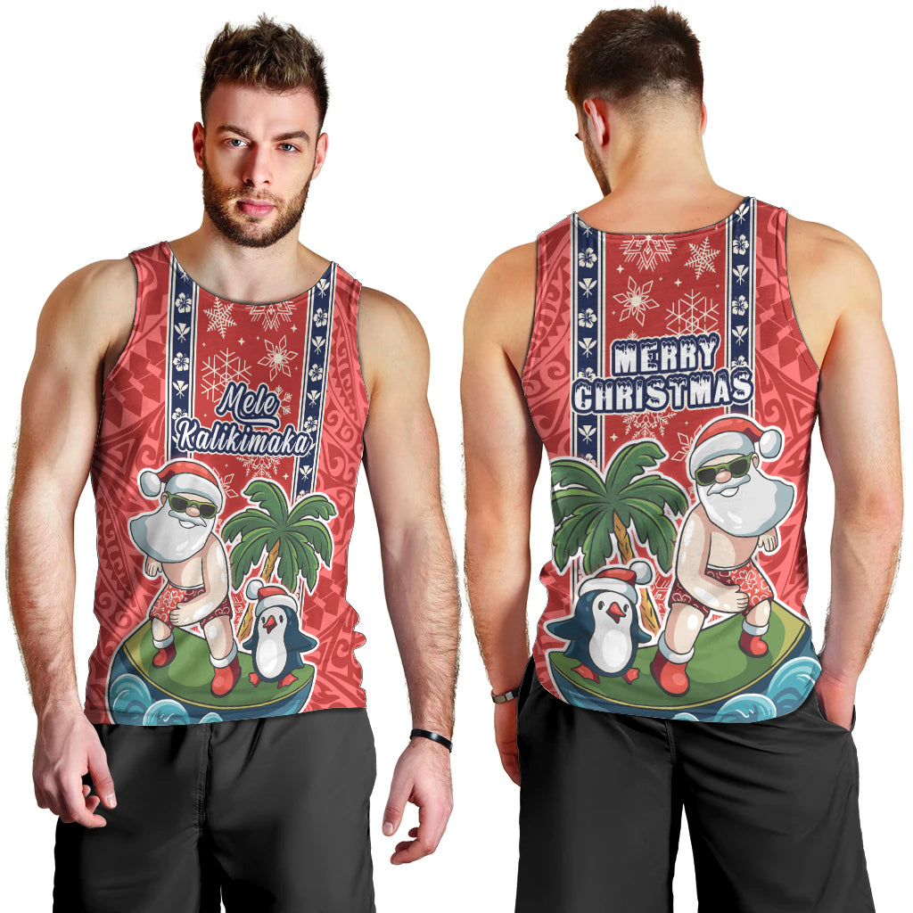 Hawaii Christmas Men Tank Top The Santa Surfing Hawaii Xmas Style LT03 - Polynesian Pride