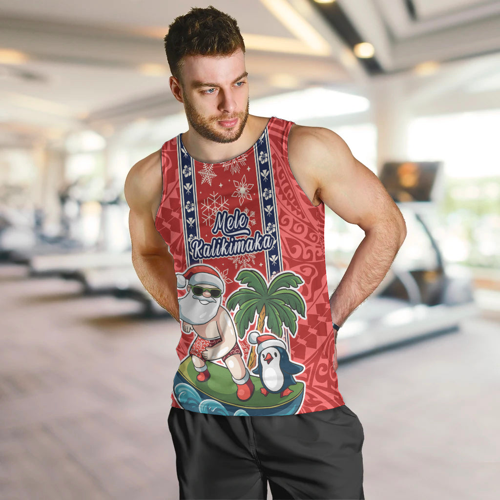 Hawaii Christmas Men Tank Top The Santa Surfing Hawaii Xmas Style LT03 - Polynesian Pride