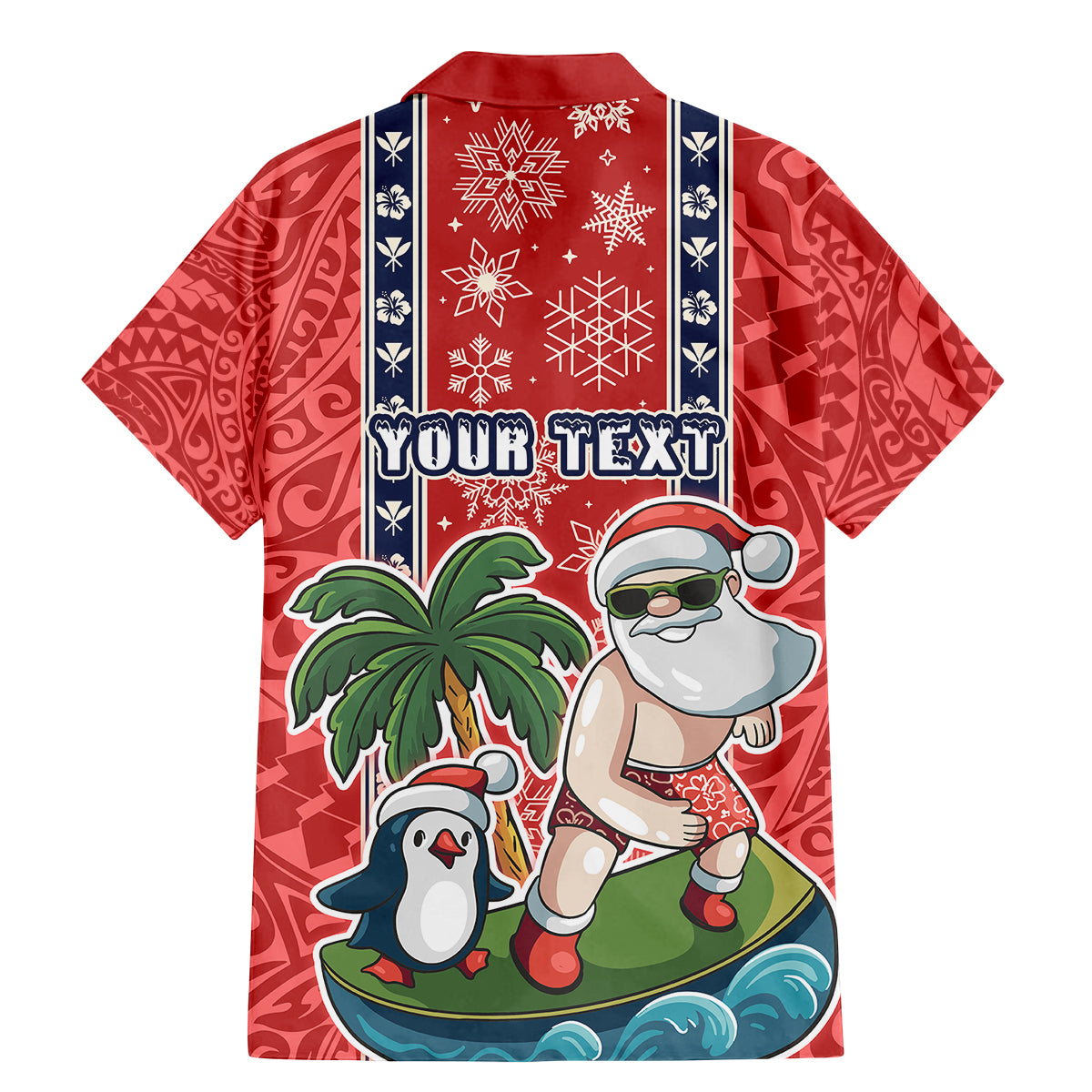 Custom Hawaii Christmas Family Matching Mermaid Dress and Hawaiian Shirt The Santa Surfing Hawaii Xmas Style LT03 - Polynesian Pride