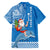 Hawaii Mele Kalikimaka Family Matching Off Shoulder Maxi Dress and Hawaiian Shirt Santa Riding The DolPhin Mix Kakau Pattern Blue Style LT03 - Polynesian Pride