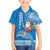 Hawaii Mele Kalikimaka Family Matching Off Shoulder Maxi Dress and Hawaiian Shirt Santa Riding The DolPhin Mix Kakau Pattern Blue Style LT03 Son's Shirt Blue - Polynesian Pride