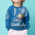 Hawaii Mele Kalikimaka Kid Ugly Christmas Sweater Santa Riding The DolPhin Mix Kakau Pattern Blue Style LT03 - Polynesian Pride