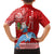 Hawaii Mele Kalikimaka Family Matching Off Shoulder Maxi Dress and Hawaiian Shirt Santa Riding The DolPhin Mix Kakau Pattern Red Style LT03 - Polynesian Pride