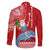 Hawaii Mele Kalikimaka Family Matching Off Shoulder Maxi Dress and Hawaiian Shirt Santa Riding The DolPhin Mix Kakau Pattern Red Style LT03 - Polynesian Pride