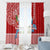 Hawaii Mele Kalikimaka Window Curtain Santa Riding The DolPhin Mix Kakau Pattern Red Style LT03 - Polynesian Pride