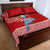 Custom Hawaii Mele Kalikimaka Quilt Bed Set Santa Riding The DolPhin Mix Kakau Pattern Red Style LT03 - Polynesian Pride