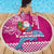 Hawaii Mele Kalikimaka Beach Blanket Santa Riding The DolPhin Mix Kakau Pattern Pink Style LT03 - Polynesian Pride