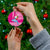 Hawaii Mele Kalikimaka Ceramic Ornament Santa Riding The DolPhin Mix Kakau Pattern Pink Style LT03 - Polynesian Pride