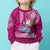 Hawaii Mele Kalikimaka Kid Ugly Christmas Sweater Santa Riding The DolPhin Mix Kakau Pattern Pink Style LT03 - Polynesian Pride