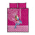 Hawaii Mele Kalikimaka Quilt Bed Set Santa Riding The DolPhin Mix Kakau Pattern Pink Style LT03 Pink - Polynesian Pride