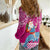 Hawaii Mele Kalikimaka Women Casual Shirt Santa Riding The DolPhin Mix Kakau Pattern Pink Style LT03 - Polynesian Pride