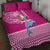 Custom Hawaii Mele Kalikimaka Quilt Bed Set Santa Riding The DolPhin Mix Kakau Pattern Pink Style LT03 - Polynesian Pride