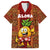 Hawaii Family Matching Off Shoulder Maxi Dress and Hawaiian Shirt Aloha Funny Pineapple Mix Kakau Hawaiian Tribal LT03 Dad's Shirt - Short Sleeve Red - Polynesian Pride