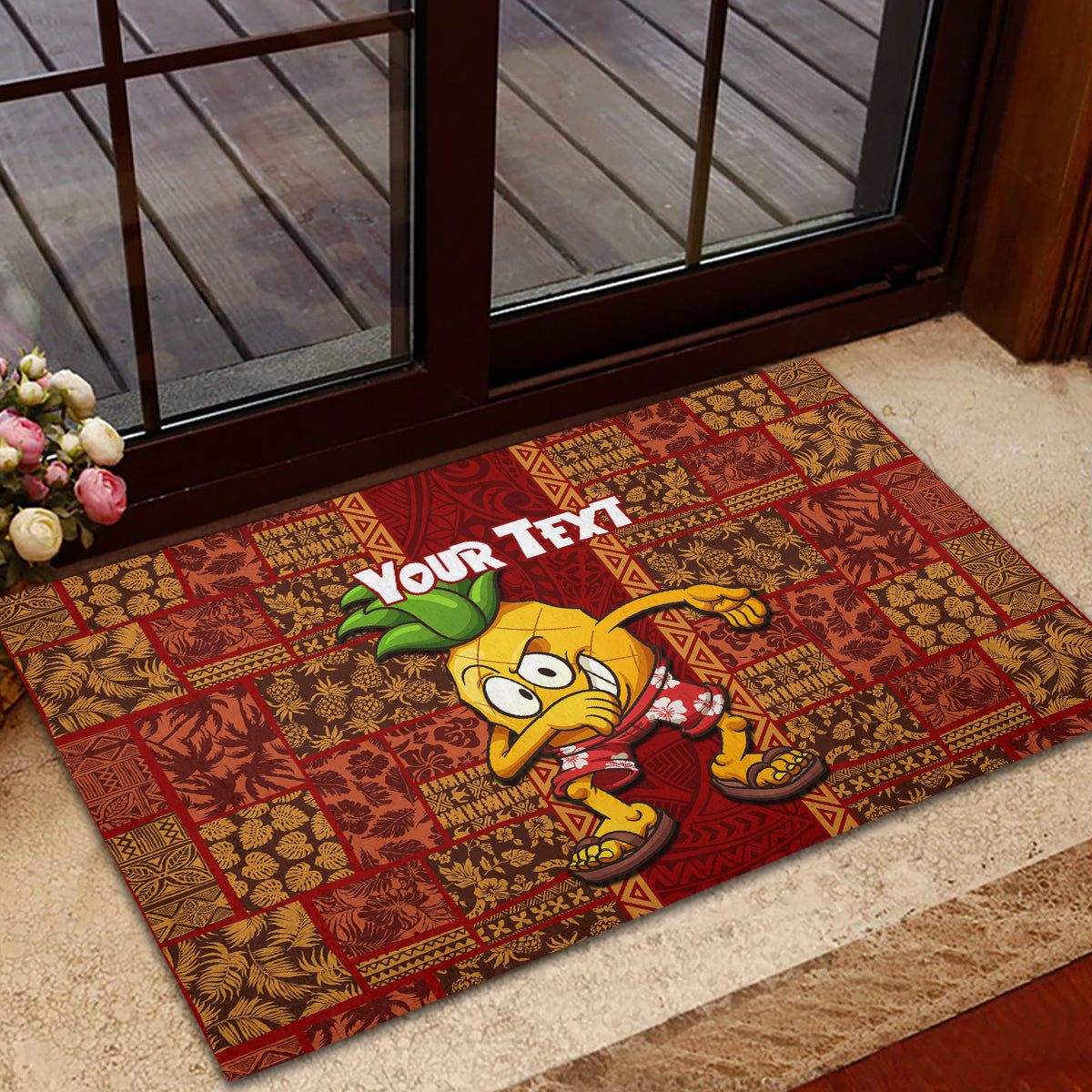Custom Hawaii Rubber Doormat Aloha Funny Pineapple Mix Kakau Hawaiian Tribal LT03 - Polynesian Pride