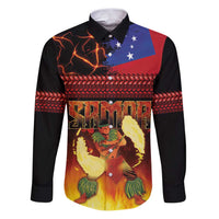 Samoan Siva Afi Family Matching Puletasi and Hawaiian Shirt Tribal Performers of Samoan Fire Knife Dancing LT03 Dad's Shirt - Long Sleeve Black - Polynesian Pride