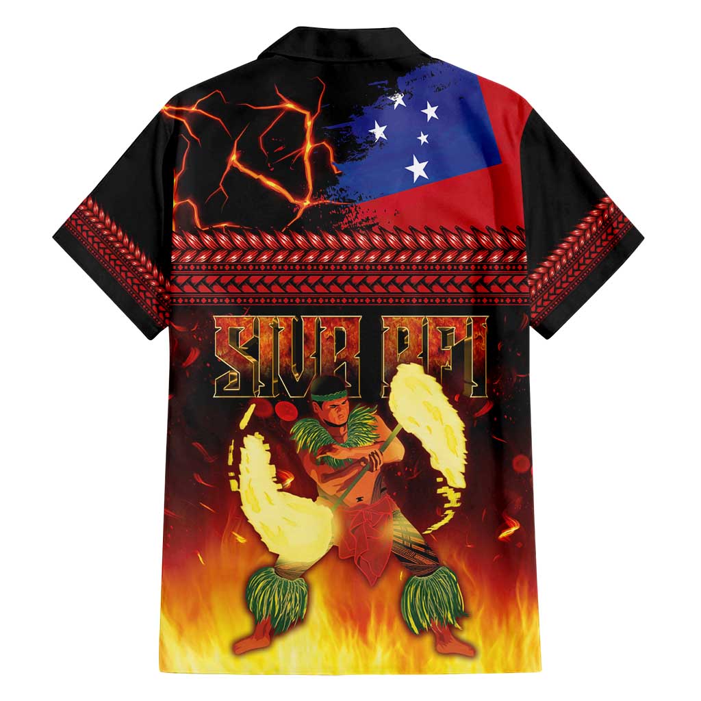 Samoan Siva Afi Family Matching Summer Maxi Dress and Hawaiian Shirt Tribal Performers of Samoan Fire Knife Dancing LT03 - Polynesian Pride