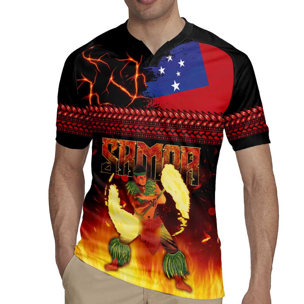 Samoan Siva Afi Rugby Jersey Tribal Performers of Samoan Fire Knife Dancing