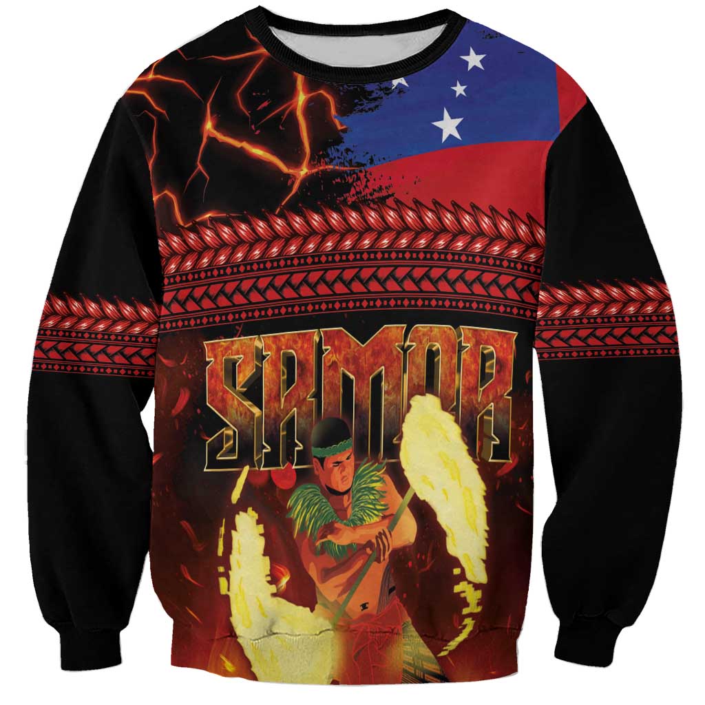 Samoan Siva Afi Sweatshirt Tribal Performers of Samoan Fire Knife Dancing
