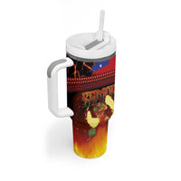 Samoan Siva Afi Tumbler With Handle Tribal Performers of Samoan Fire Knife Dancing