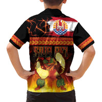 Tahitian Siva Afi Family Matching Puletasi and Hawaiian Shirt Tribal Performers of Tahitian Fire Knife Dancing LT03 - Polynesian Pride