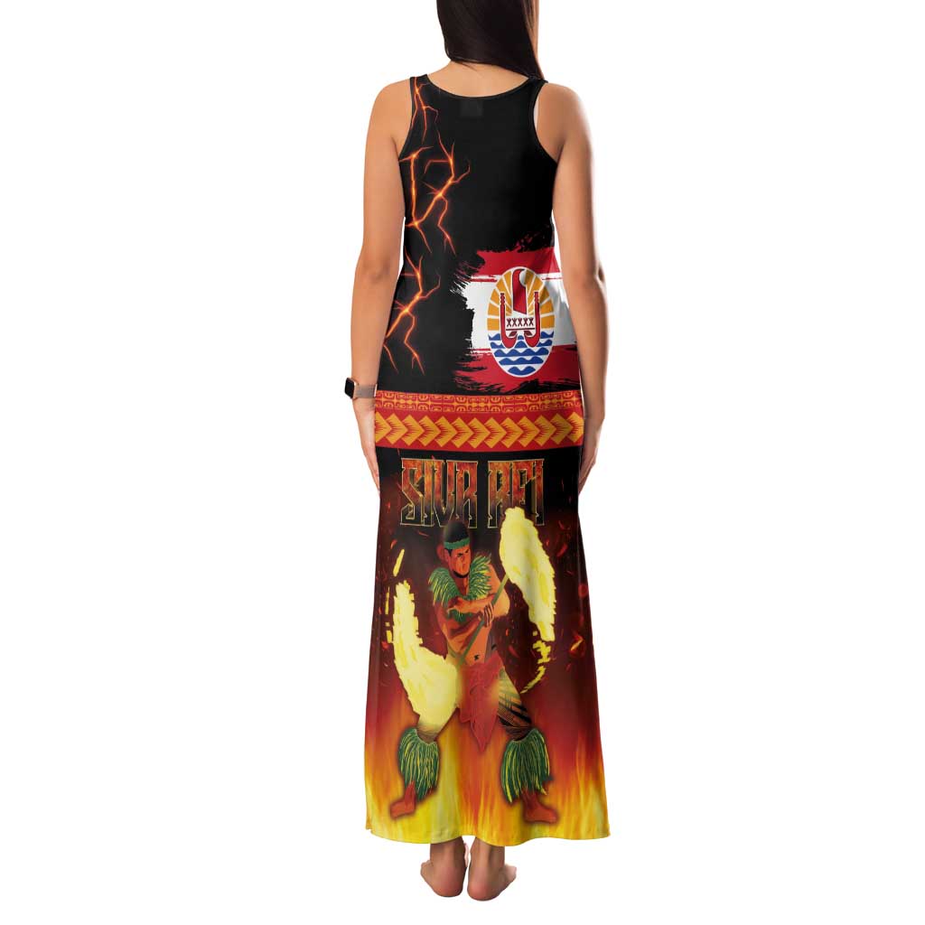Tahitian Siva Afi Family Matching Tank Maxi Dress and Hawaiian Shirt Tribal Performers of Tahitian Fire Knife Dancing LT03 - Polynesian Pride