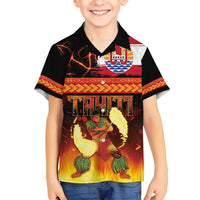 Tahitian Siva Afi Family Matching Tank Maxi Dress and Hawaiian Shirt Tribal Performers of Tahitian Fire Knife Dancing LT03 Son's Shirt Black - Polynesian Pride
