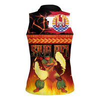 Tahitian Siva Afi Women Sleeveless Polo Shirt Tribal Performers of Tahitian Fire Knife Dancing LT03 - Polynesian Pride