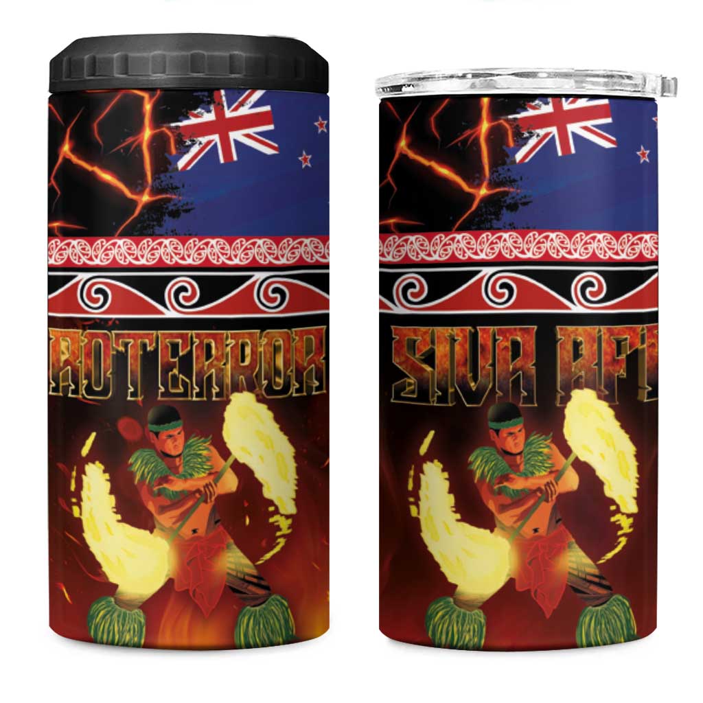 Aotearoa Siva Afi 4 in 1 Can Cooler Tumbler Tribal Performers of Aotearoa Fire Knife Dancing LT03 One Size: 16 oz Black - Polynesian Pride