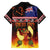 Aotearoa Siva Afi Family Matching Off The Shoulder Long Sleeve Dress and Hawaiian Shirt Tribal Performers of Aotearoa Fire Knife Dancing