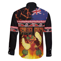 Aotearoa Siva Afi Family Matching Off The Shoulder Long Sleeve Dress and Hawaiian Shirt Tribal Performers of Aotearoa Fire Knife Dancing LT03 - Polynesian Pride