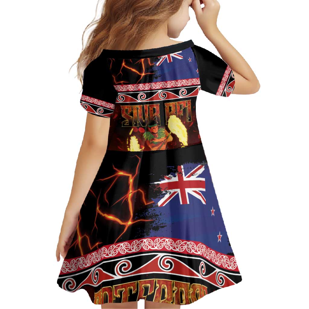 Aotearoa Siva Afi Family Matching Off Shoulder Maxi Dress and Hawaiian Shirt Tribal Performers of Aotearoa Fire Knife Dancing LT03 - Polynesian Pride