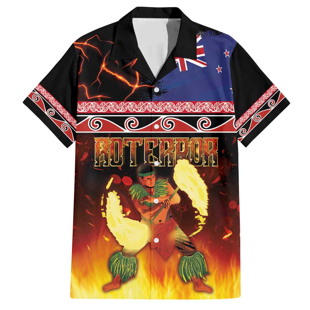 Aotearoa Siva Afi Family Matching Off Shoulder Short Dress and Hawaiian Shirt Tribal Performers of Aotearoa Fire Knife Dancing LT03 Dad's Shirt - Short Sleeve Black - Polynesian Pride