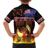 Aotearoa Siva Afi Family Matching Short Sleeve Bodycon Dress and Hawaiian Shirt Tribal Performers of Aotearoa Fire Knife Dancing LT03 - Polynesian Pride