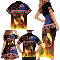 Aotearoa Siva Afi Family Matching Short Sleeve Bodycon Dress and Hawaiian Shirt Tribal Performers of Aotearoa Fire Knife Dancing LT03 - Polynesian Pride