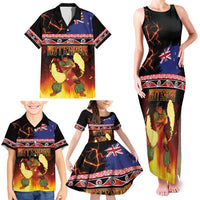 Aotearoa Siva Afi Family Matching Tank Maxi Dress and Hawaiian Shirt Tribal Performers of Aotearoa Fire Knife Dancing LT03 - Polynesian Pride