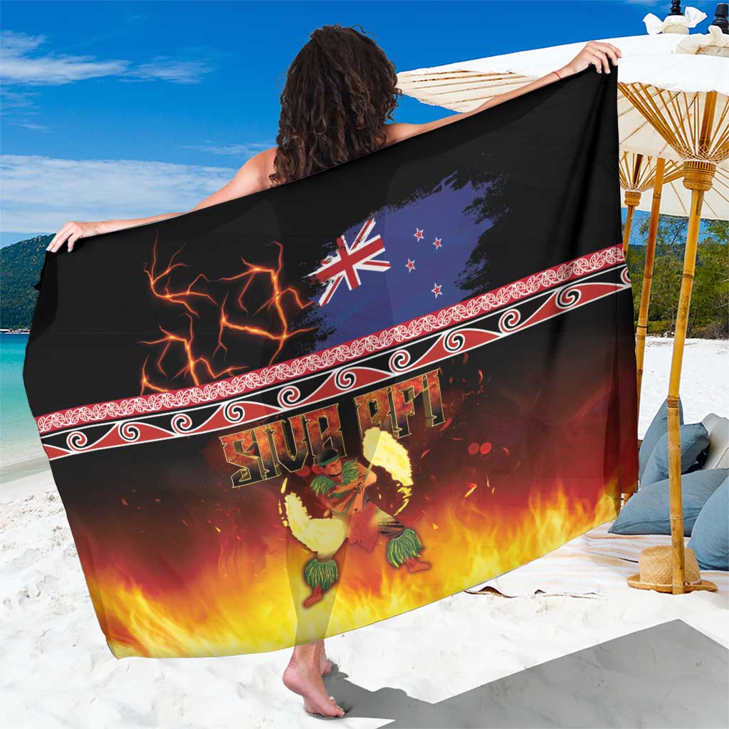 Aotearoa Siva Afi Sarong Tribal Performers of Aotearoa Fire Knife Dancing LT03 One Size 44 x 66 inches Black - Polynesian Pride
