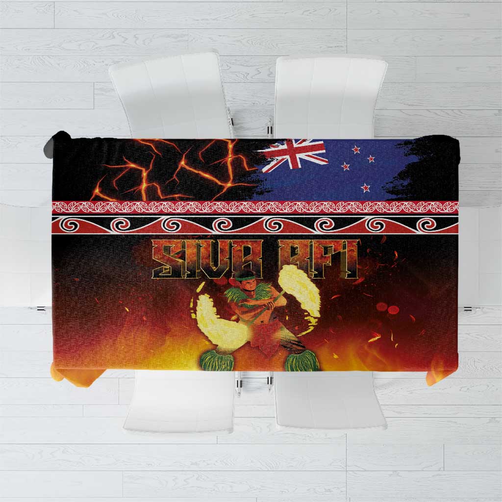 Aotearoa Siva Afi Tablecloth Tribal Performers of Aotearoa Fire Knife Dancing LT03 Black - Polynesian Pride