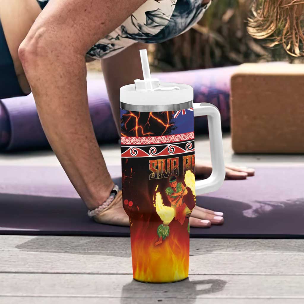 Aotearoa Siva Afi Tumbler With Handle Tribal Performers of Aotearoa Fire Knife Dancing