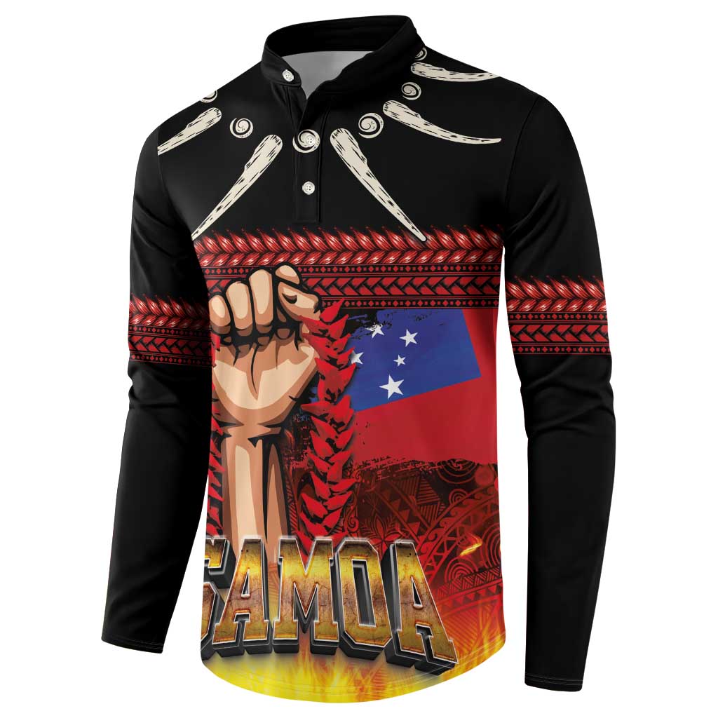 Personalised Samoan Spirit - Samoa Tribal Heritage Button Sweatshirt