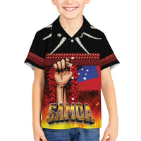 Personalised Samoan Spirit - Samoa Tribal Heritage Family Matching Summer Maxi Dress and Hawaiian Shirt LT03 Son's Shirt Black - Polynesian Pride