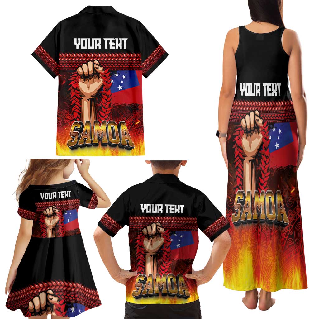 Personalised Samoan Spirit - Samoa Tribal Heritage Family Matching Tank Maxi Dress and Hawaiian Shirt LT03 - Polynesian Pride