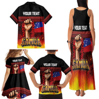 Personalised Samoan Spirit - Samoa Tribal Heritage Family Matching Tank Maxi Dress and Hawaiian Shirt LT03 - Polynesian Pride