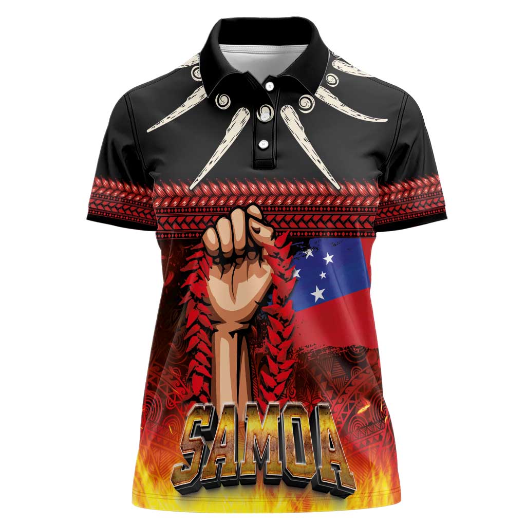 Personalised Samoan Spirit - Samoa Tribal Heritage Women Polo Shirt