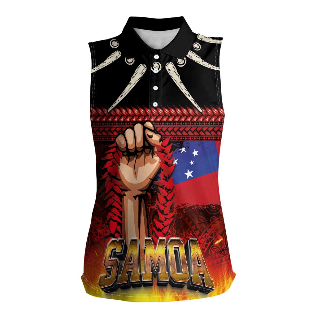 Personalised Samoan Spirit - Samoa Tribal Heritage Women Sleeveless Polo Shirt