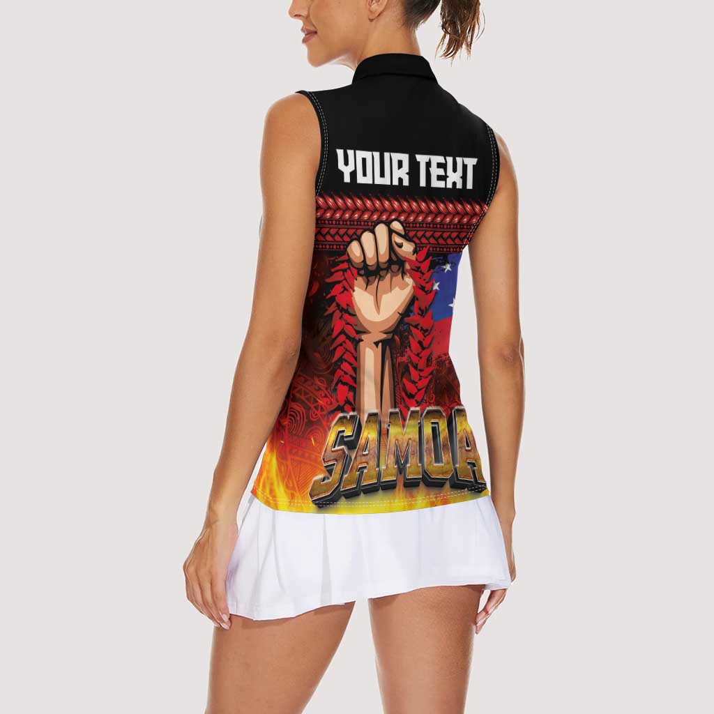 Personalised Samoan Spirit - Samoa Tribal Heritage Women Sleeveless Polo Shirt