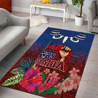 Proud of Samoa Area Rug Ula Nifo with Samoa 685 and Hibiscus Tapa Tribal Pattern LT03 - Polynesian Pride